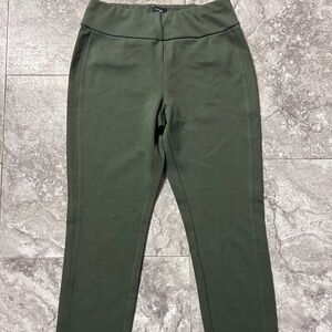 Express Women's High-Rise Ponte Ankle Pants Olive Green Medium